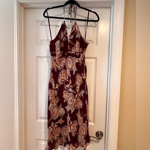 Elegant Paisley Halter Dress